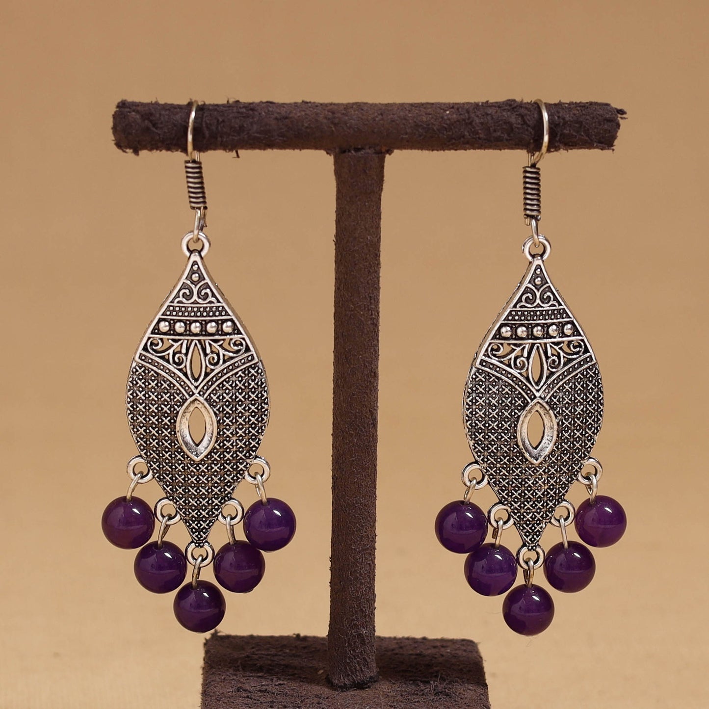 Aarohi - German Silver Beaded Earrings 22