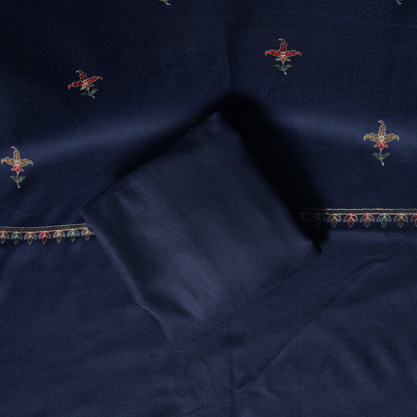 3pc Embroidered Wool Unstitched Dress Material Suit Set 08