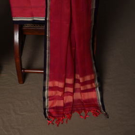 Dharwad Cotton 3pc Plain Unstitched Dress Material Suit Set with Woven Border 16