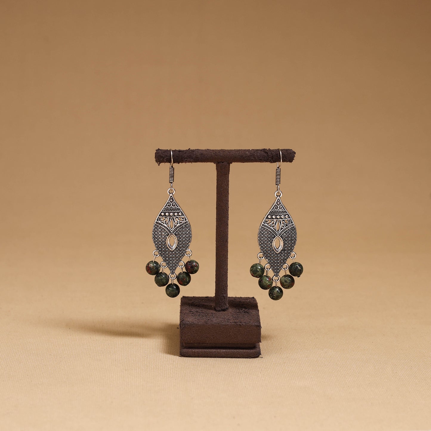 Shreya - German Silver Beaded Earrings 24