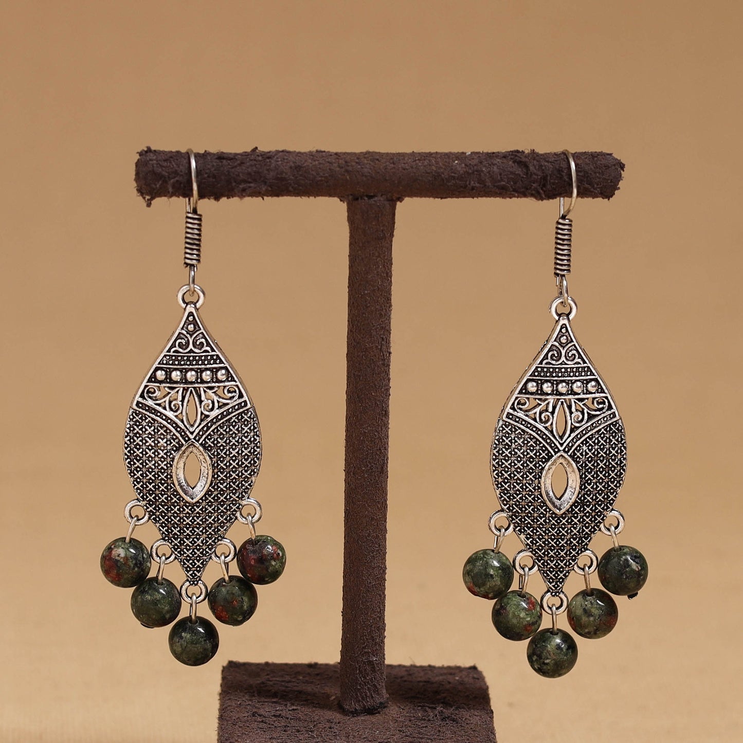 Shreya - German Silver Beaded Earrings 24