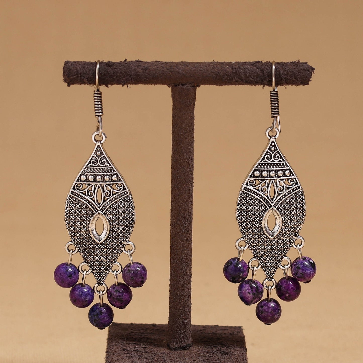 Akshara - German Silver Beaded Earrings 26