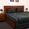 Green - cotton bagh double bedsheet with pillow covers 13