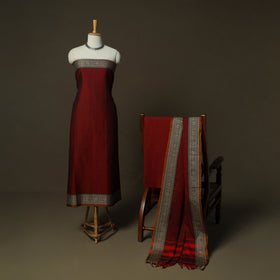 Dharwad Woven Cotton 3pc Unstitched Dress Material Suit Set 18