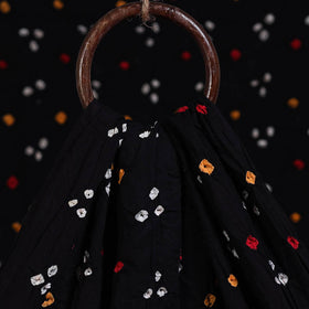 Black Kutch Tie-Dye Mul Cotton Bandhani Fabric