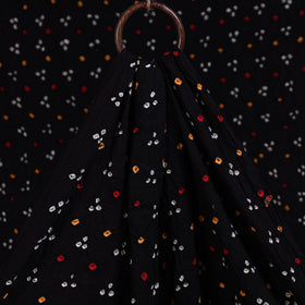 Black Kutch Tie-Dye Mul Cotton Bandhani Fabric