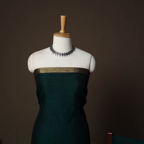 Dharwad Cotton 3pc Plain Unstitched Dress Material Suit Set with Zari Border 18