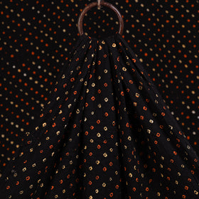 Black Kutch Tie-Dye Cotton Bandhani Fabric