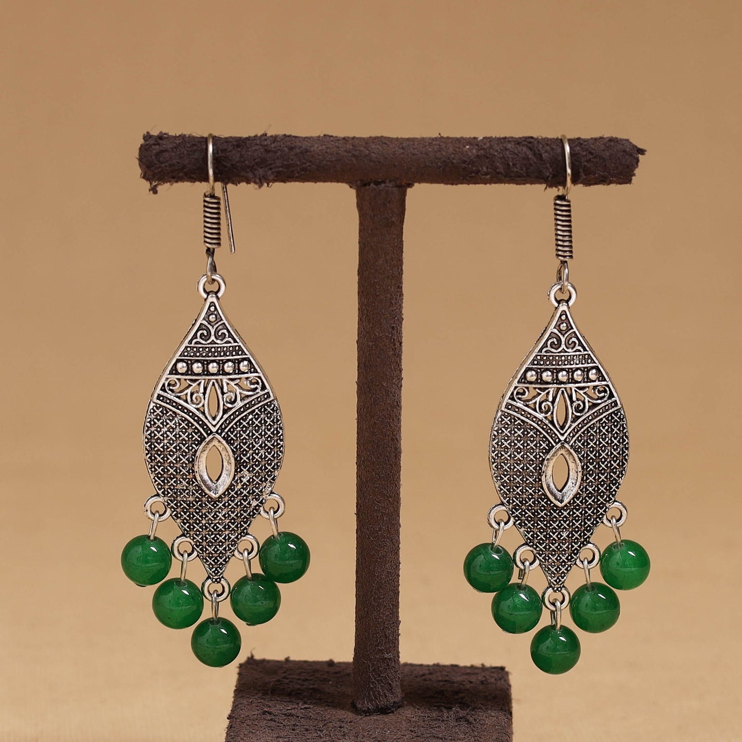 Bhumi - German Silver Beaded Earrings 27