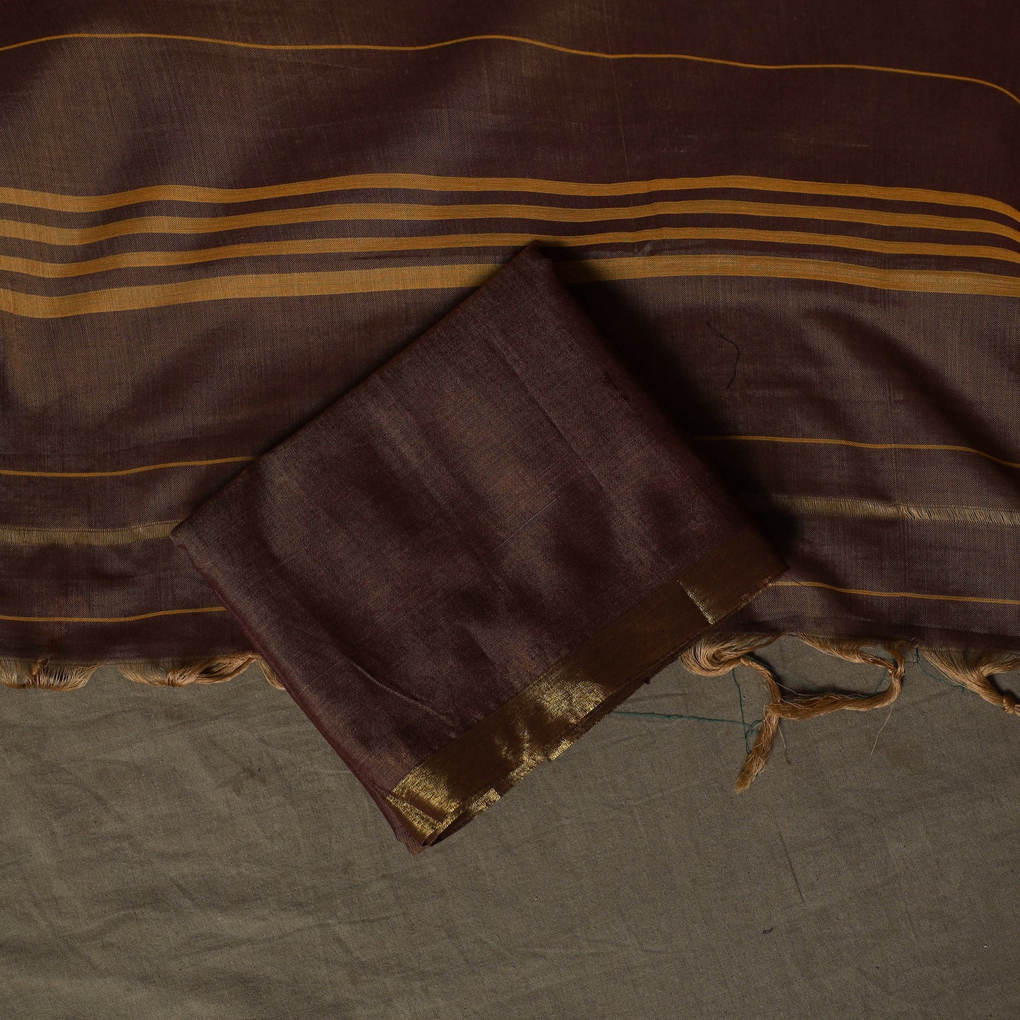 Dharwad Cotton 3pc Plain Unstitched Dress Material Suit Set with Zari Border 19