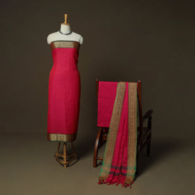 Dharwad Woven Cotton 3pc Unstitched Dress Material Suit Set 21