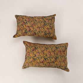 Yellow - set of 2 kalamkari cotton pillow covers 29