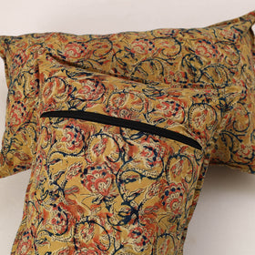 Yellow - set of 2 kalamkari cotton pillow covers 29