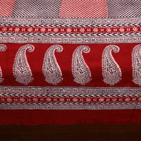 Red - Cotton Bagh Print Double Bedsheet with Pillow Covers 15