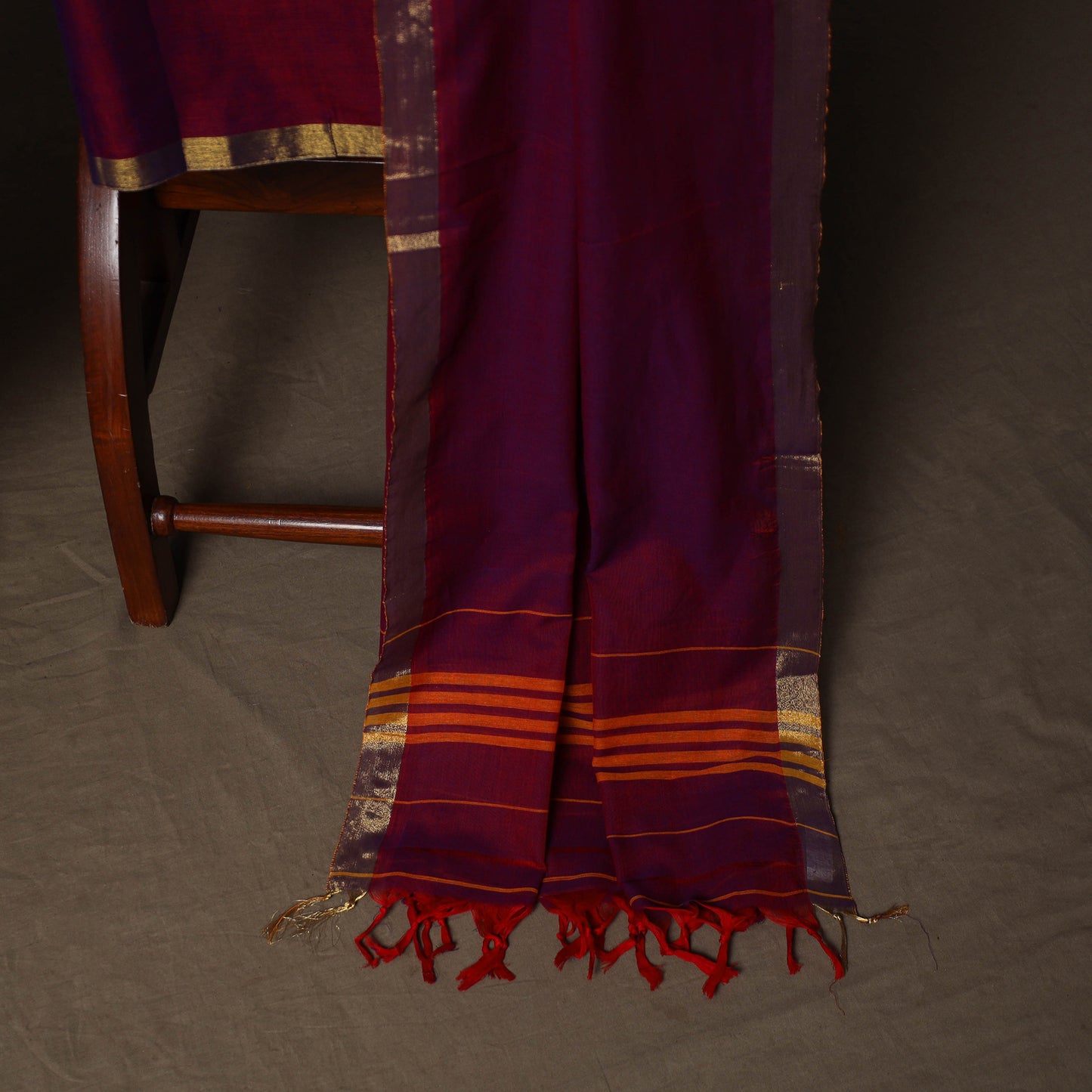 Dharwad Cotton 3pc Plain Unstitched Dress Material Suit Set with Zari Border 20