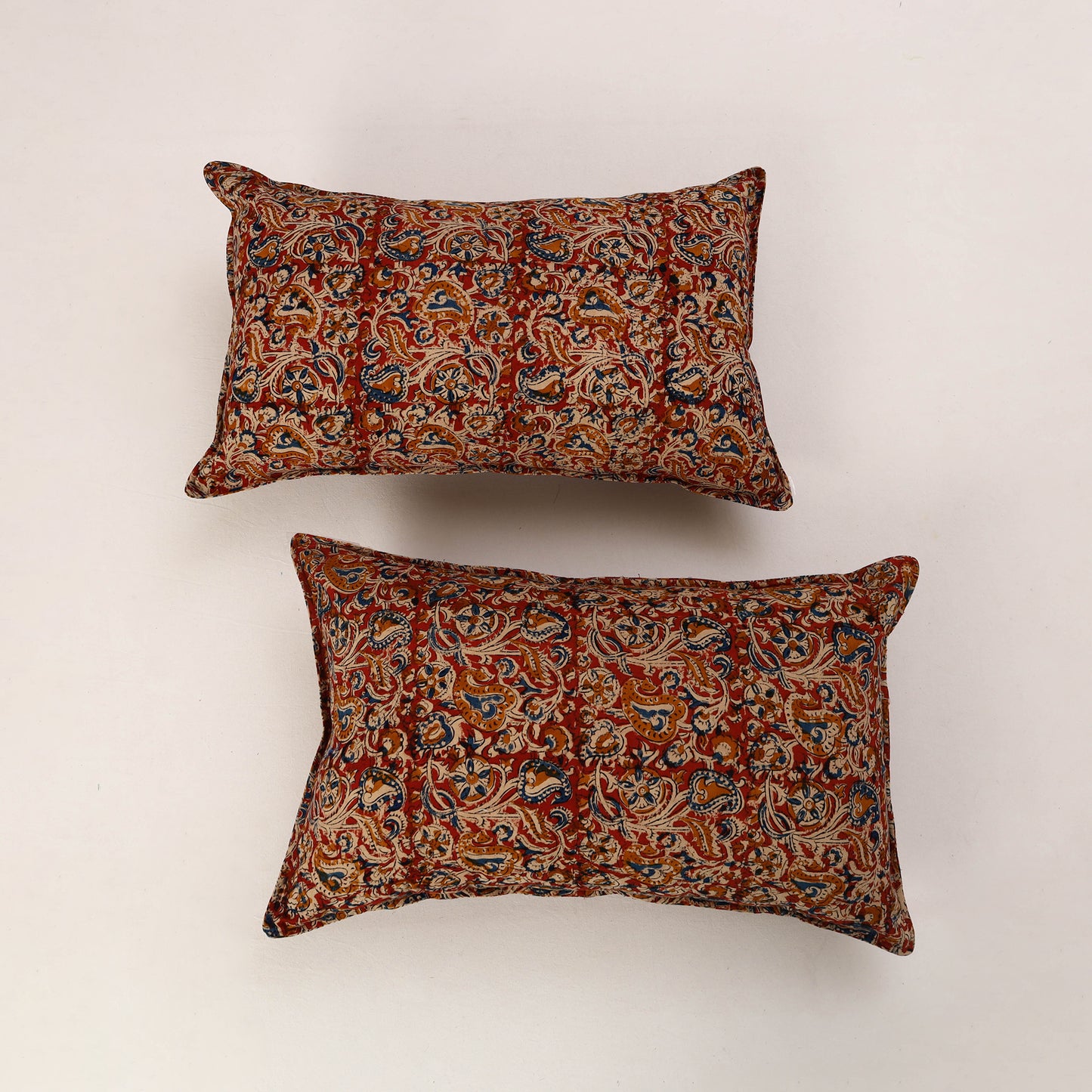 Set of 2 Kalamkari Block Print Cotton Pillow Covers 30