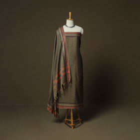 Dharwad Woven Cotton 3pc Unstitched Dress Material Suit Set 22