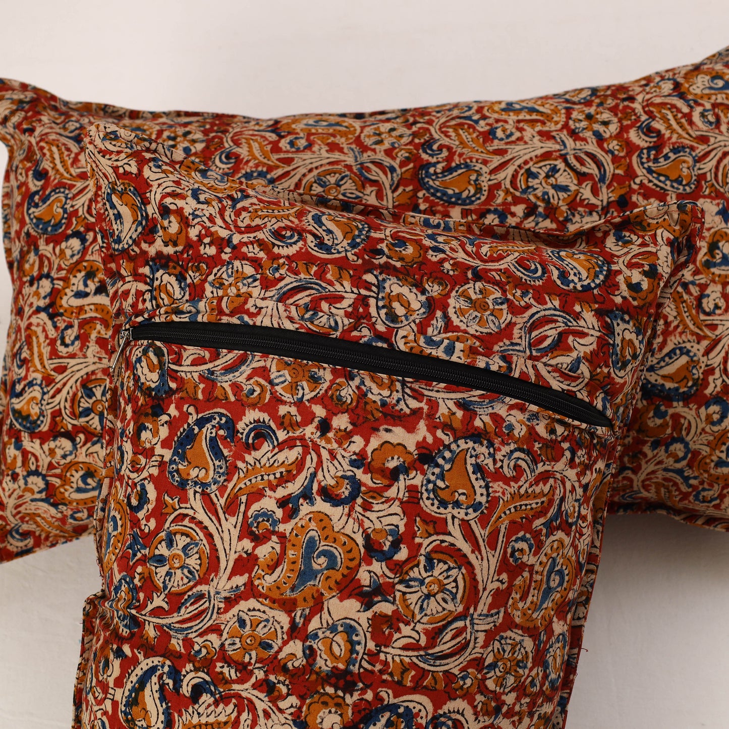 Set of 2 Kalamkari Block Print Cotton Pillow Covers 30