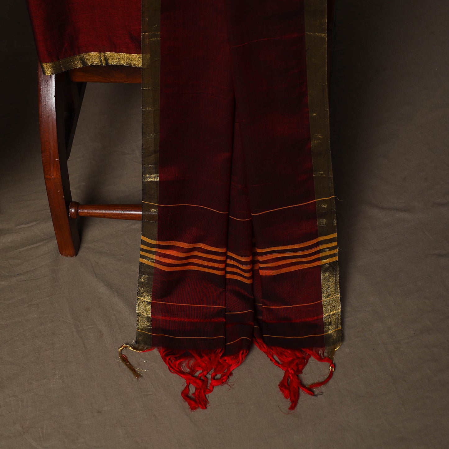 Dharwad Cotton 3pc Plain Unstitched Dress Material Suit Set with Zari Border 21