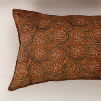 Brown - Set of 2 Kalamkari Block Print Cotton Pillow Covers 31