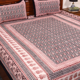 Black - cotton bagh double bedsheet with pillow covers 18