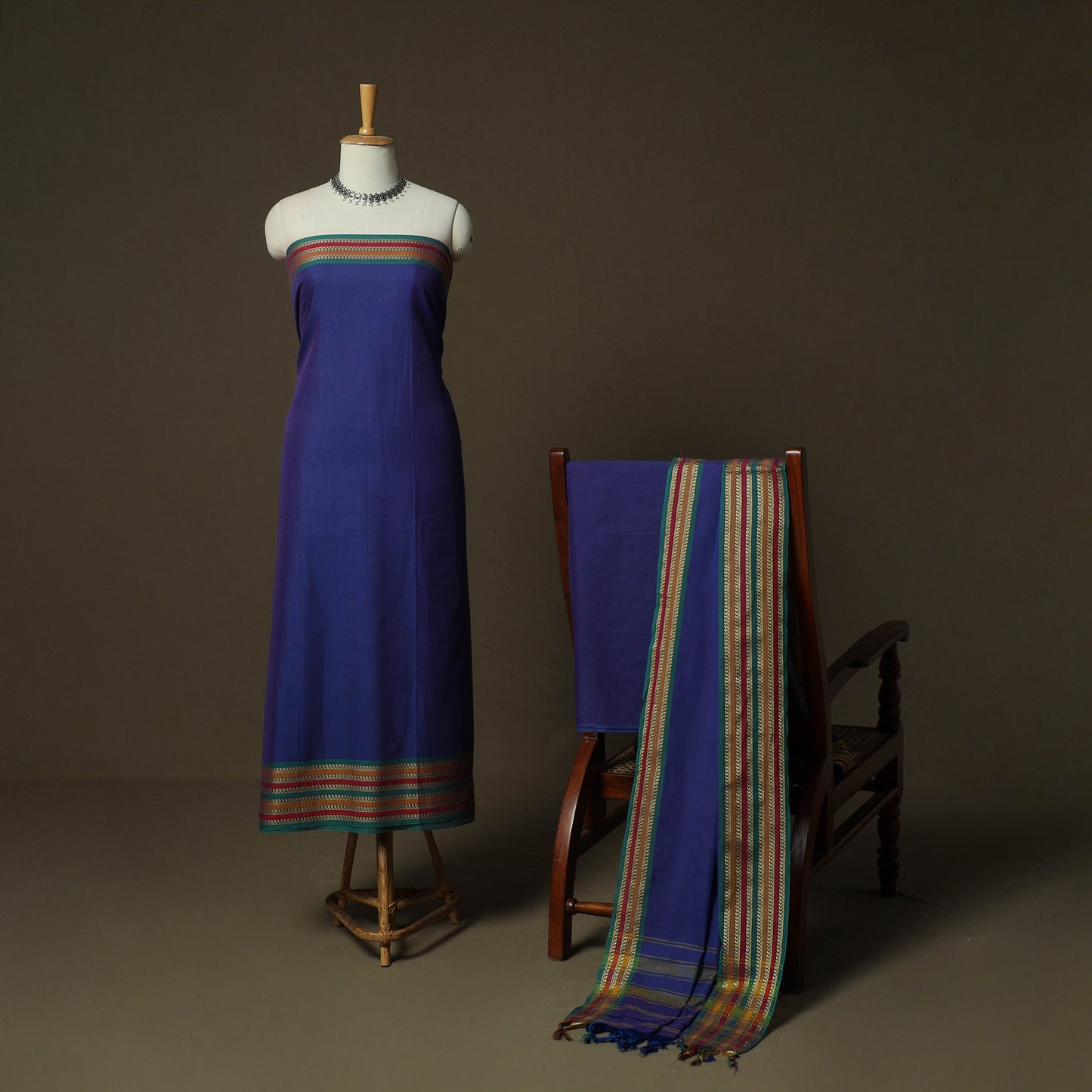 Dharwad Woven Cotton 3pc Unstitched Dress Material Suit Set 25