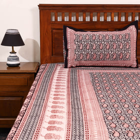 Black - cotton bagh double bedsheet with pillow covers 18