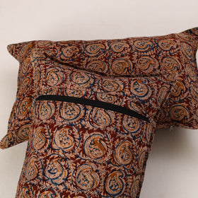 Maroon - set of 2 kalamkari cotton pillow covers 34