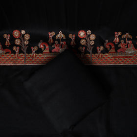 3pc Heavy Embroidered Wool Unstitched Dress Material Suit Set 30