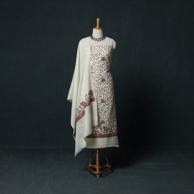 3pc Heavy Embroidered Wool Unstitched Dress Material Suit Set 31