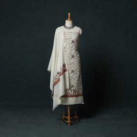 3pc Heavy Embroidered Wool Unstitched Dress Material Suit Set 31