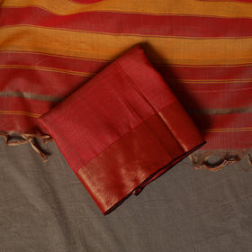 Dharwad Cotton 3pc Plain Unstitched Dress Material Suit Set with Zari Border 25