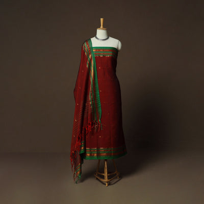 Dharwad Woven Cotton 3pc Unstitched Dress Material Suit Set 27