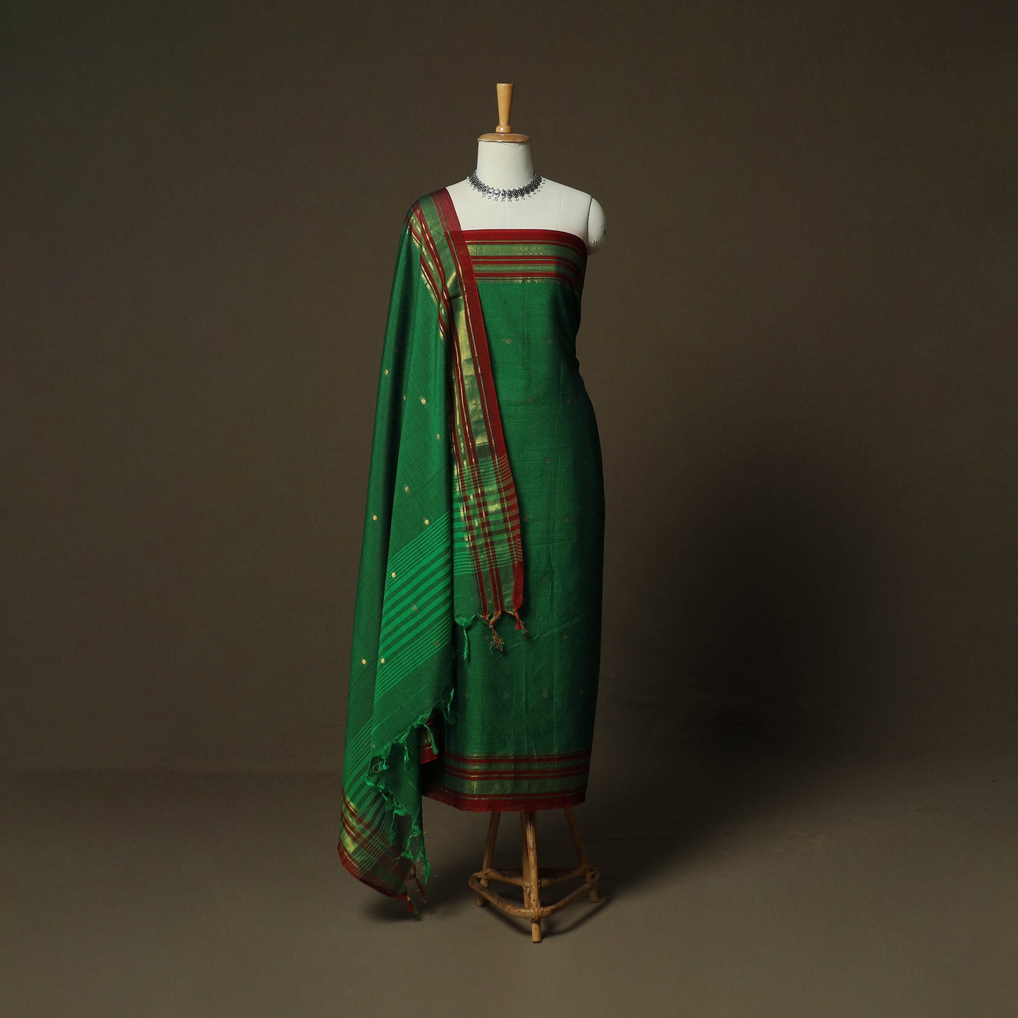 Dharwad Woven Cotton 3pc Unstitched Dress Material Suit Set 28