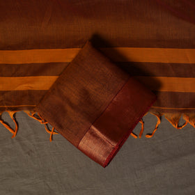 Dharwad Cotton 3pc Plain Unstitched Dress Material Suit Set with Zari Border 26