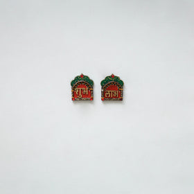 Festive handpainted wooden subh labh 25 - handcrafted