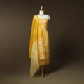Shibori Tie-Dye Kota Doria Silk 3pc Unstitched Dress Material Suit Set 05