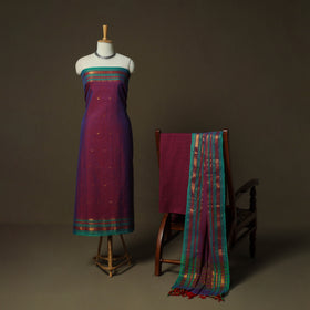 Dharwad Woven Cotton 3pc Unstitched Dress Material Suit Set 29