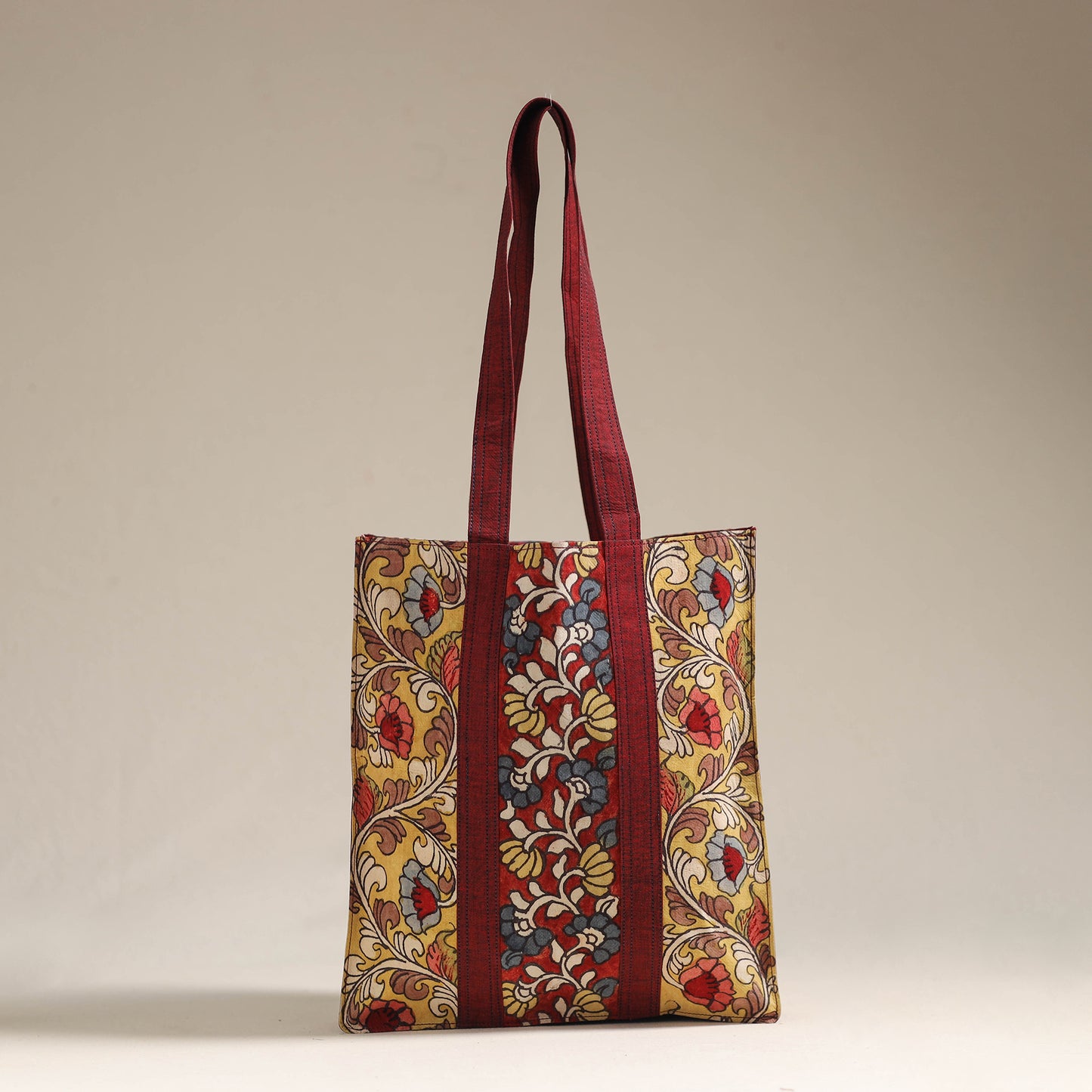 Handpainted Kalamkari Natural Dyed Cotton Shoulder Bag 