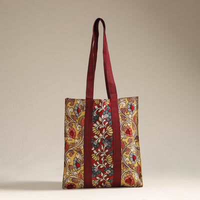Handpainted Kalamkari Natural Dyed Cotton Shoulder Bag 