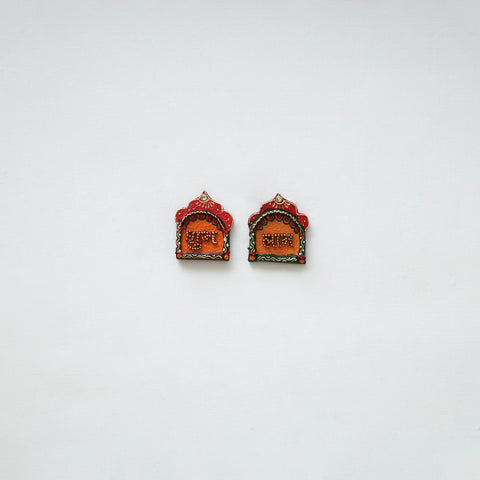 Festive handpainted wooden subh labh 26 - handcrafted