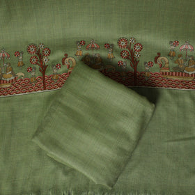 3pc Heavy Embroidered Wool Unstitched Dress Material Suit Set 32