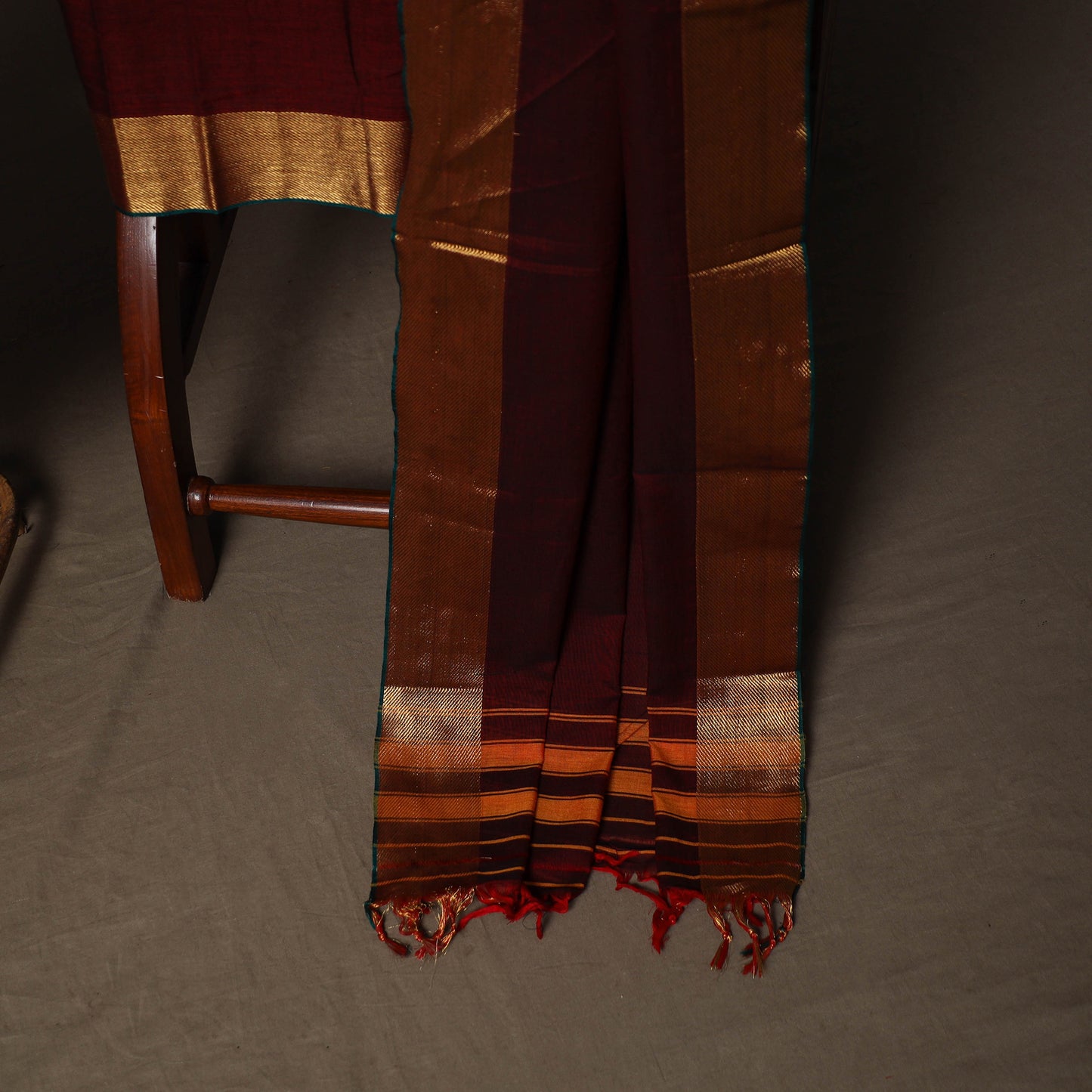 Dharwad Cotton 3pc Plain Unstitched Dress Material Suit Set with Zari Border 27