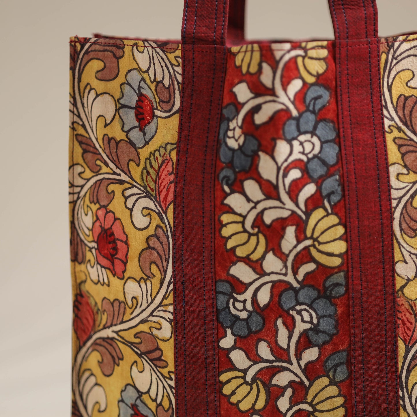Handpainted Kalamkari Natural Dyed Cotton Shoulder Bag 