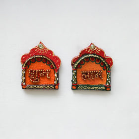 Festive handpainted wooden subh labh 26 - handcrafted