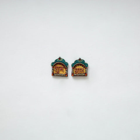 Festive handpainted wooden subh labh 27 - handcrafted