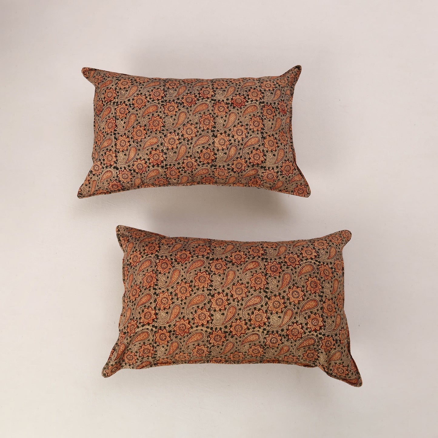 Set of 2 Kalamkari Block Print Cotton Pillow Covers 38