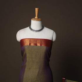 Dharwad Cotton 3pc Plain Unstitched Dress Material Suit Set with Zari Border 28