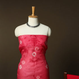 Shibori Tie-Dye Kota Doria Silk 3pc Unstitched Dress Material Suit Set 07
