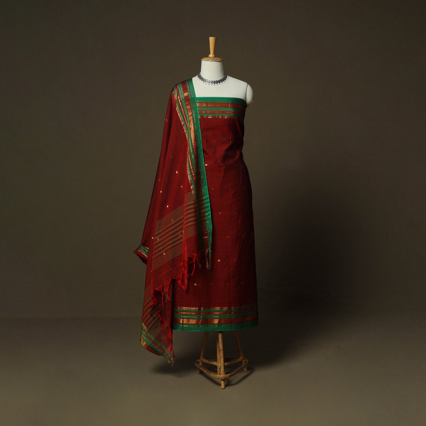Dharwad Woven Cotton 3pc Unstitched Dress Material Suit Set 30
